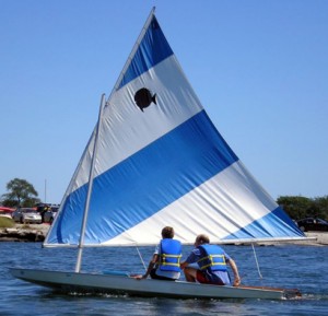 sailboat with two passengers