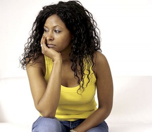 black woman sad